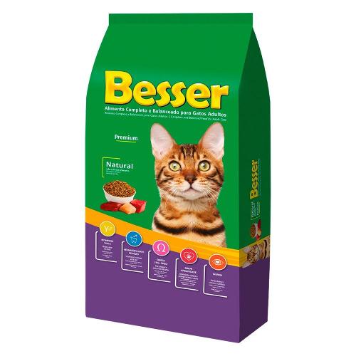 Ração Seca Besser Natural Premium para Gatos Adultos - 20 Kg