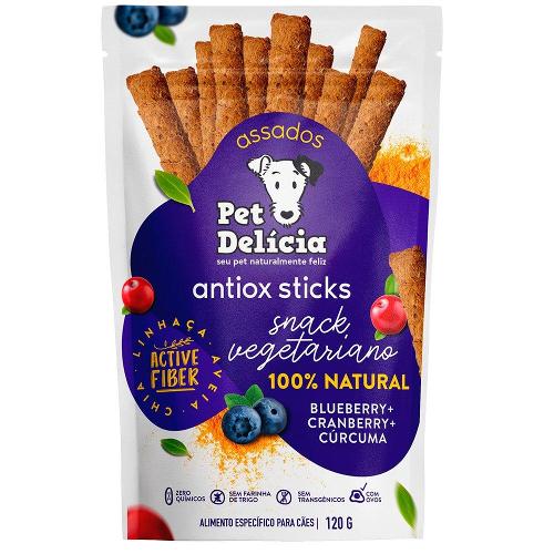 Snack Pet Delícia Petisco Natural para Cães Sabor Blueberry e Cranberry - 120g
