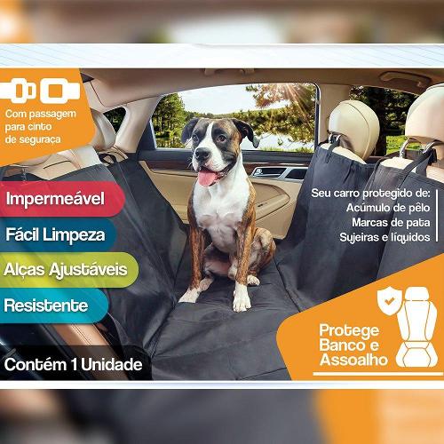 Capa para Banco de Automóvel The Pets Brasil Extra Luxo Colors - Preta