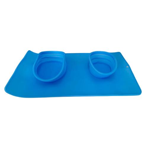 Comedouro e Bebedouro Silicone Redondo Azul - Tam. Único