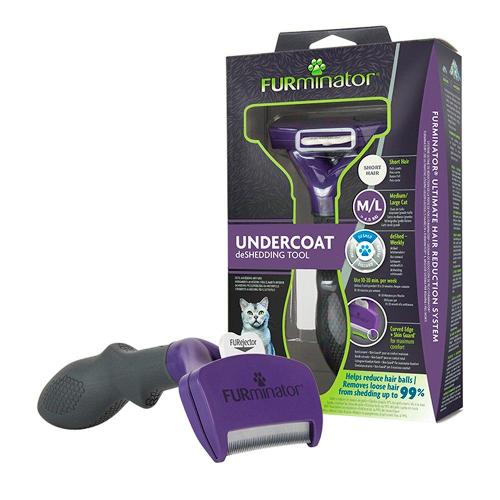 Escova Furminator New Gatos Pelo Curto - Tam. M/G