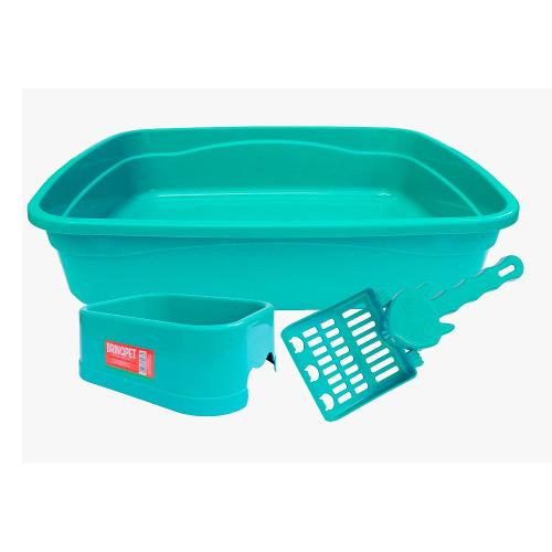 Kit Banheiro Brinqpet 3 Peças Verde para Gatos - Tam. Único