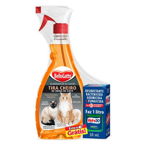 Kit BelloGatto Eliminador de Odor + Desinfetante para Gatos - Kit