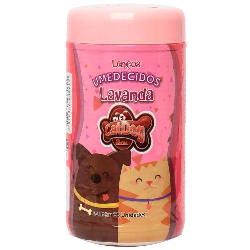 Lenços Umedecidos CatDog & Cia Lavanda para Cães e Gatos - 75 Unidades