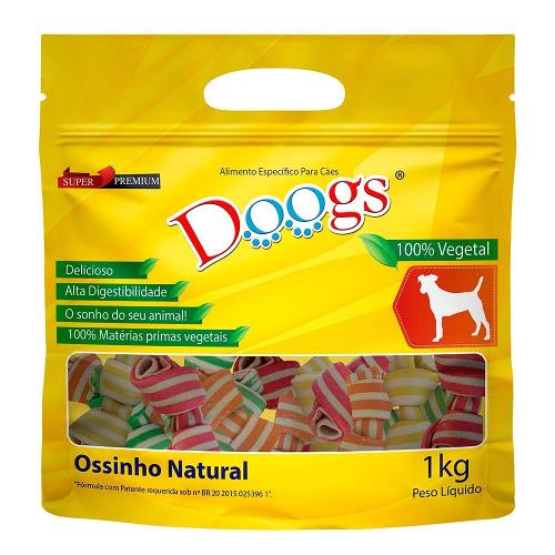 Osso Doogs Colorido Nó Pequeno 3/4 para Cães - 1 Kg