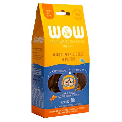 Petisco WOW Pet Food Super Premium para Gatos Sabor Peixe e Ervas Finas - 30g