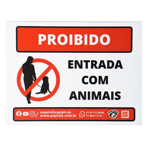 Placa Pipicão Proibido Entrada com Animais - 20x15 cm