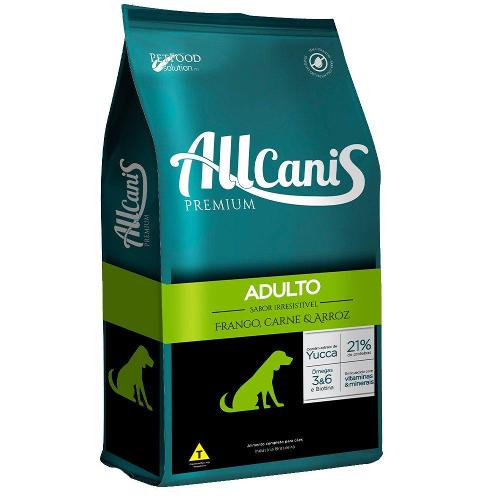 Ração Allcanis Premium Adulto Frango, Carne e Arroz - 15 Kg