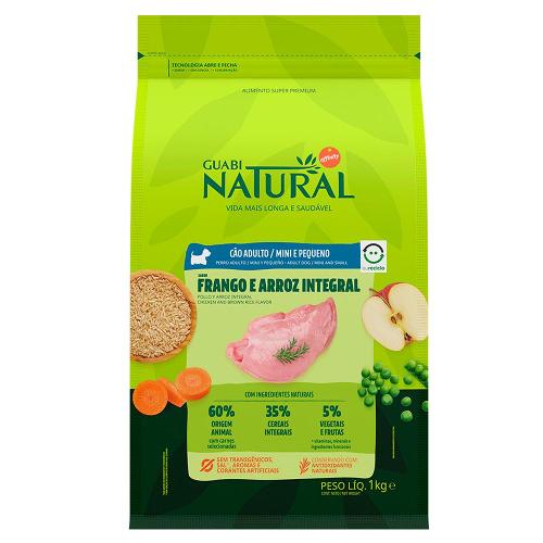 Ração Guabi Natural Frango e Arroz Integral para Cães Adultos Raças Mini e Pequena - 1 Kg