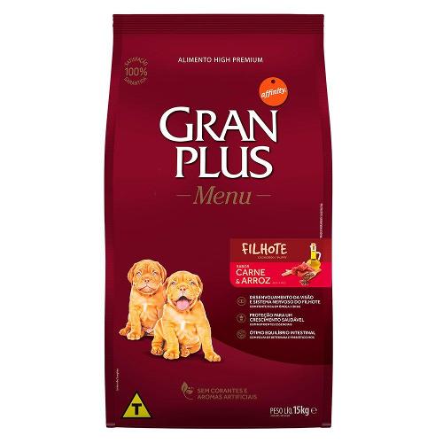 Ração GranPlus Menu Carne e Arroz para Cães Filhotes - 15 Kg
