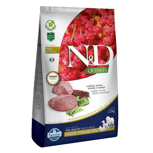 Ração Farmina N&D Quinoa Weight Management Cordeiro para Cães Adultos de Todas as Raças - 10,1 Kg
