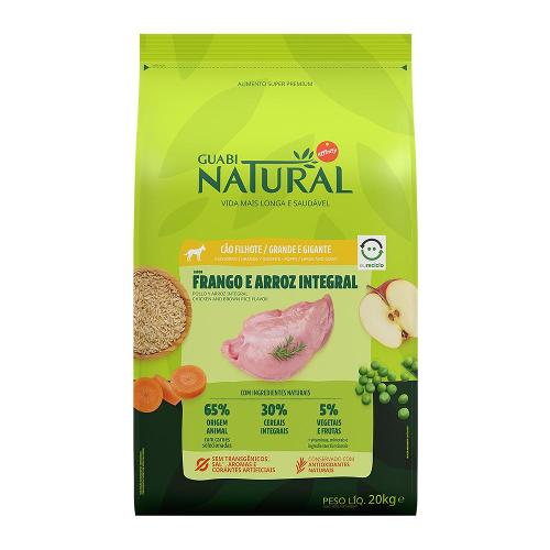 Ração Guabi Natural Frango e Arroz Integral para Cães Filhotes Raças Grande e Gigante - 20 Kg