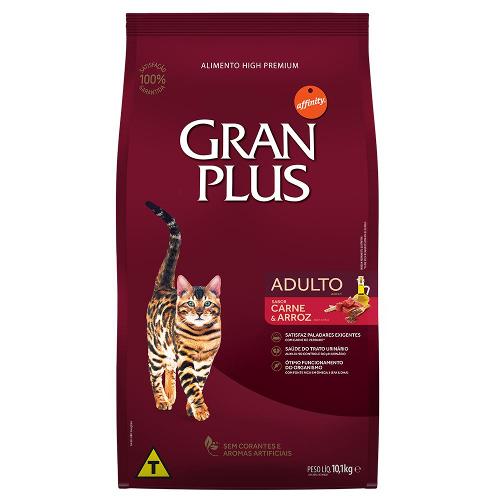 Ração GranPlus Carne e Arroz para Gatos Adultos - 10,1 Kg