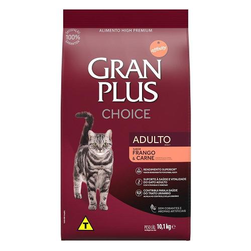 Ração GranPlus Choice Frango e Carne Gatos Adultos - 10,1 Kg