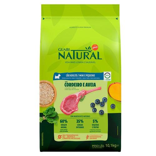 Ração Guabi Natural Cordeiro e Aveia para Cães Adultos Raças Mini e Pequena - 10,1 Kg