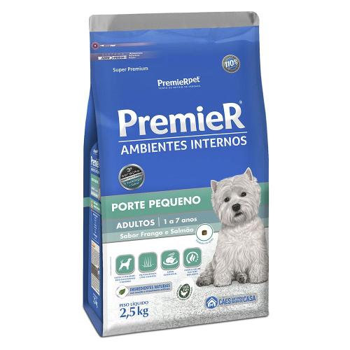 Ração Premier Pet Ambientes Internos Cães Adultos Frango e Salmão - 2,5 Kg