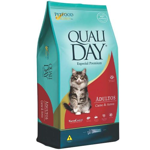 Ração Qualiday Cat Adulto Carne e Arroz - 10,1 Kg