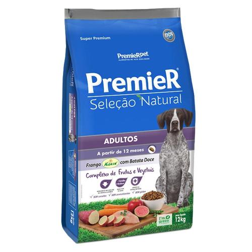 Ração Premier Pet Seleção Natural Cães Adultos Frango Korin com Batata Doce - 12 Kg