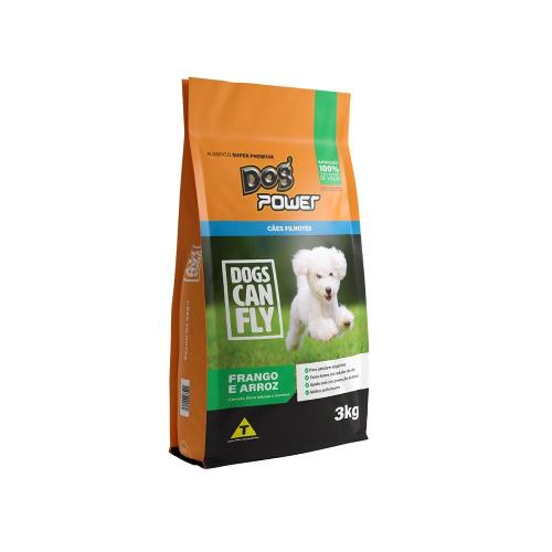 Ração Seca Dog Power Dogs Can Fly Frango e Arroz para Cães Filhotes - 3 Kg