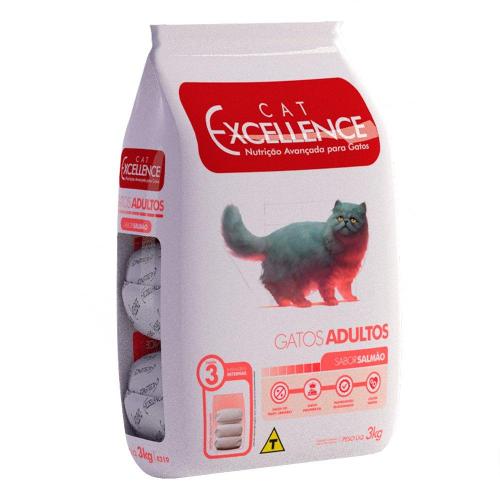 Ração Seca Cat Excellence Salmão para Gatos Adultos - 3 Kg
