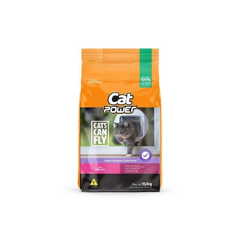 Ração Seca Cat Power Cats Can Fly Salmão para Gatos Castrados Adultos - 10,1 Kg