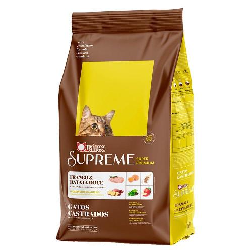 Ração Seca Quatree Supreme Frango e Batata Doce para Gatos Castrados- 10,1  Kg
