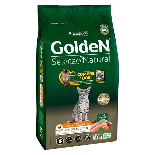 Ração Golden Seleção Natural Gatos Adultos - 10,1 Kg