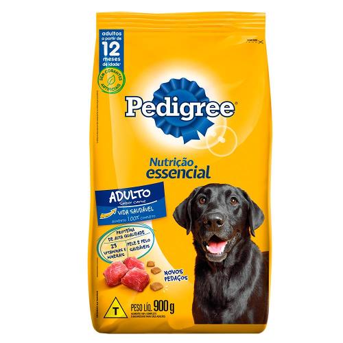Ração Seca Pedigree Nutrição Essencial Carne para Cães Adultos Raças Médias e Grandes - 900 g