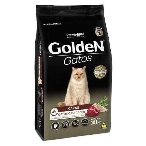 Ração Golden Carne Gatos Castrados - 10,1 Kg