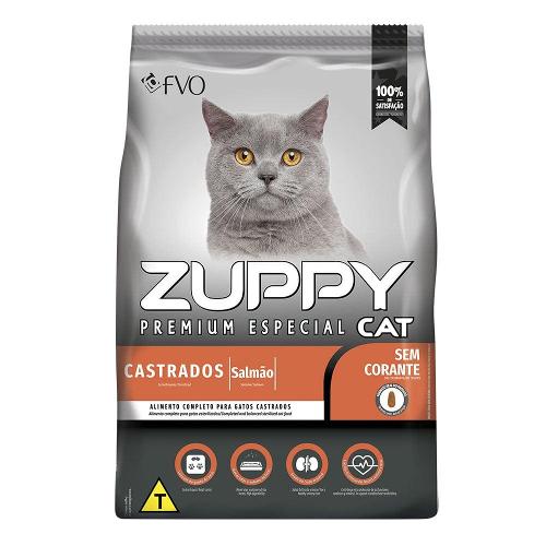 Ração Seca Zuppy Salmão para Gatos Adultos Castrados - 10,1 Kg