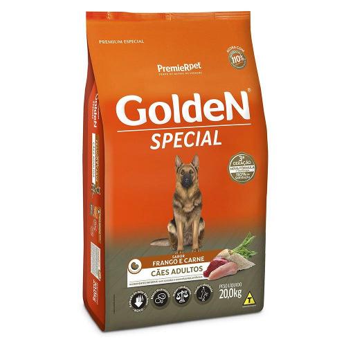 Ração Golden Special Cães Adultos Frango e Carne - 20 Kg