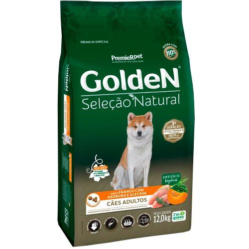 Ração Seca PremieR Pet Golden Seleção Natural Frango, Abóbora e Alecrim para Cães Adultos - 12 Kg