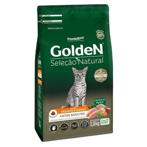 Ração Golden Seleção Natural Gatos Adultos - 1 Kg