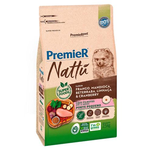 Ração Seca PremieR Nattú Mandioca para Cães Filhotes de Pequeno Porte - 2,5 Kg