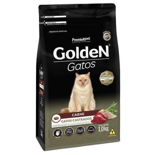 Ração Golden Carne Gatos Castrados - 1 Kg