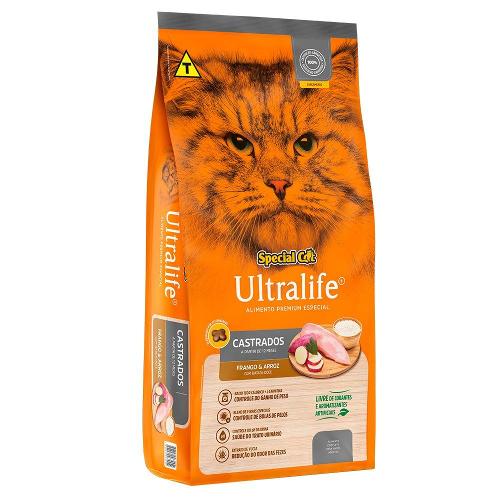Ração Seca Special Cat Ultralife Frango e Arroz para Gatos Castrados - 10,1 Kg