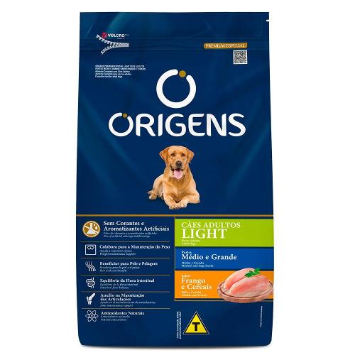 Ração Seca Origens Premium Especial Ligth Frango e Cereais para Cães de Porte Médio e Grande - 3 Kg