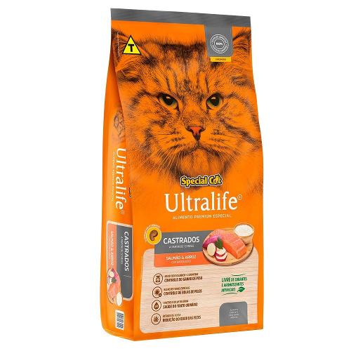 Ração Seca Special Cat Ultralife Salmão e Arroz para Gatos Castrados - 10,1 Kg