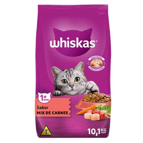Ração Whiskas Mix de Carnes para Gatos Adultos - 10,1 Kg