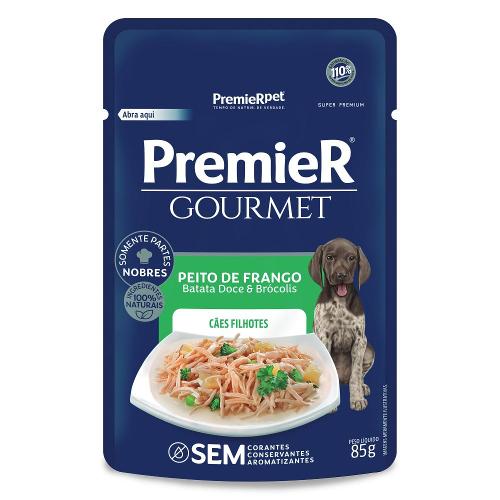Ração Úmida PremieR Gourmet Peito de Frango, Batata Doce e Brócolis para Cães Filhotes - 85 g