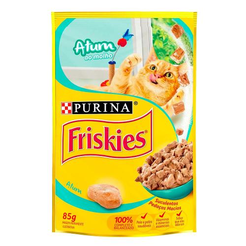 Ração Úmida Nestlé Purina Friskies Atum ao Molho para Gatos Adultos - 85 g