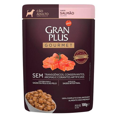 Ração Úmida GranPlus Sachê Gourmet Salmão para Cães Adultos - 100 g