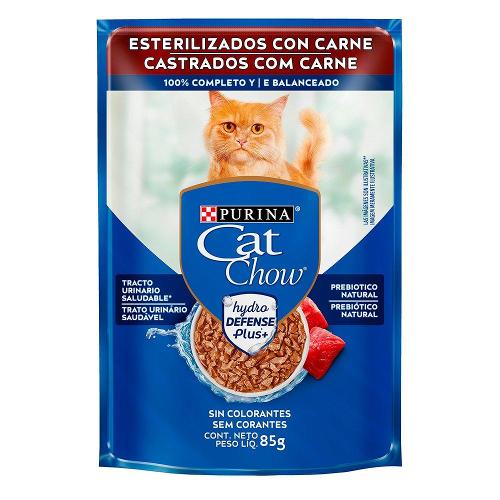 Ração Úmida Nestlé Purina Cat Chow Sachê Castrados Carne - 85 g