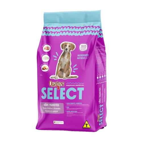 Ração Seca Quatree Select Frango e Arroz para Cães  Filhotes Raças Médias e Grandes - 3 Kg