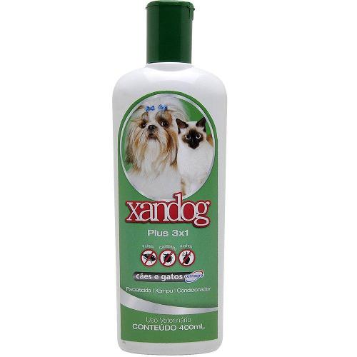 Shampoo Condicionador e Parasiticida 3 em 1 Xandog Centagro Plus para Cães e Gatos - 400 mL