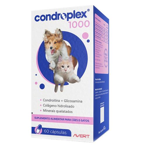 Suplemento Alimentar CondroPlex 1000 para Cães e Gatos de Médio e Grande Porte - 60 Cápsulas