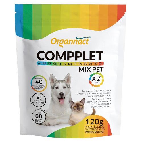 Suplemento Vitamínico Organnact Compplet Mix Pet A-Z Tabs - 120 g