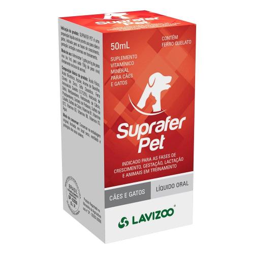 Suplemento Vitamínico Mineral Lavizoo Suprafer Pet Oral - 50 mL