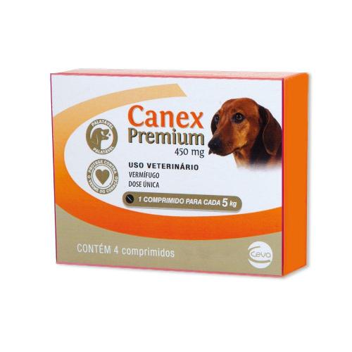 Vermifugo Ceva Canex Premium 450 mg para Cães até 5 Kg - 4 Comprimidos