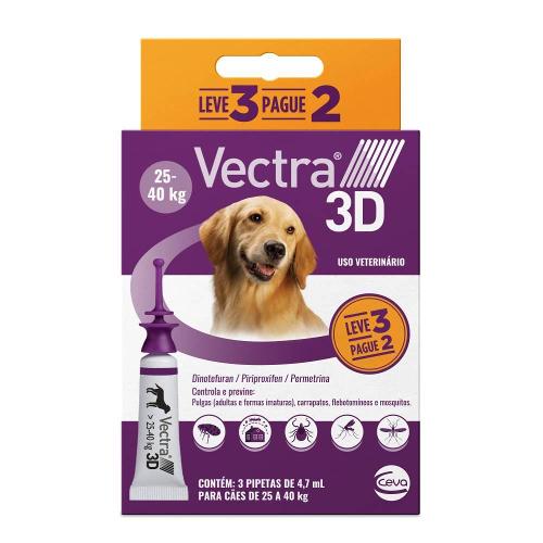 Vectra 3D para Cães de 25 a 40 Kg 4,7 mL - Leve 3 Pague 2